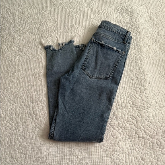 Agolde Jeans Rooted High Rise Slim Fit Distressed Button Fly Nico - Picture 7 of 7